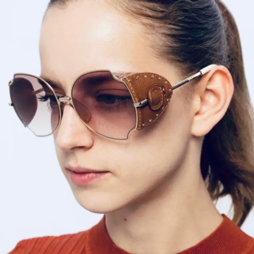 New CHLOE sunglasses with leather side shields - Picture 6 of 8